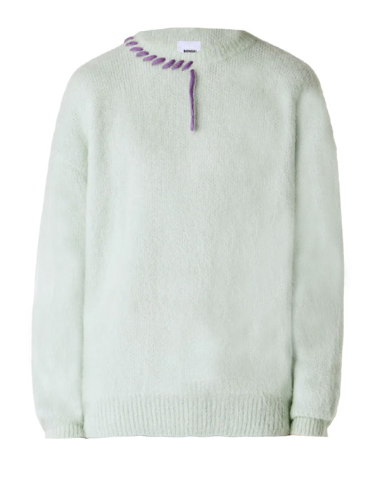 BONSAI-MOHAIR KNIT CREWNECK-