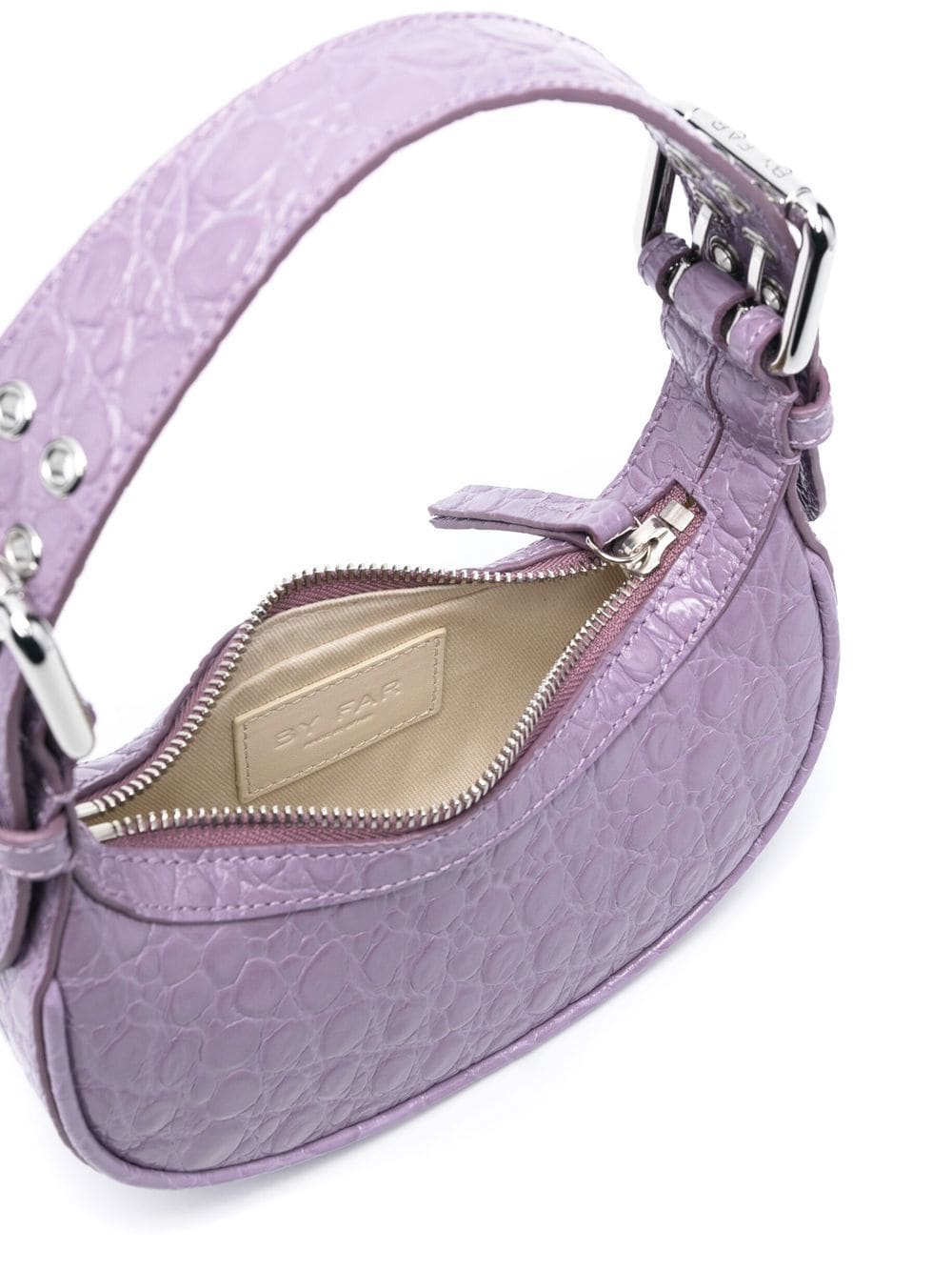 BY FAR-Mini Soho Purple Haze Circular Croco Embossed Leather-23CRMNSSPRHCCESMA PRH