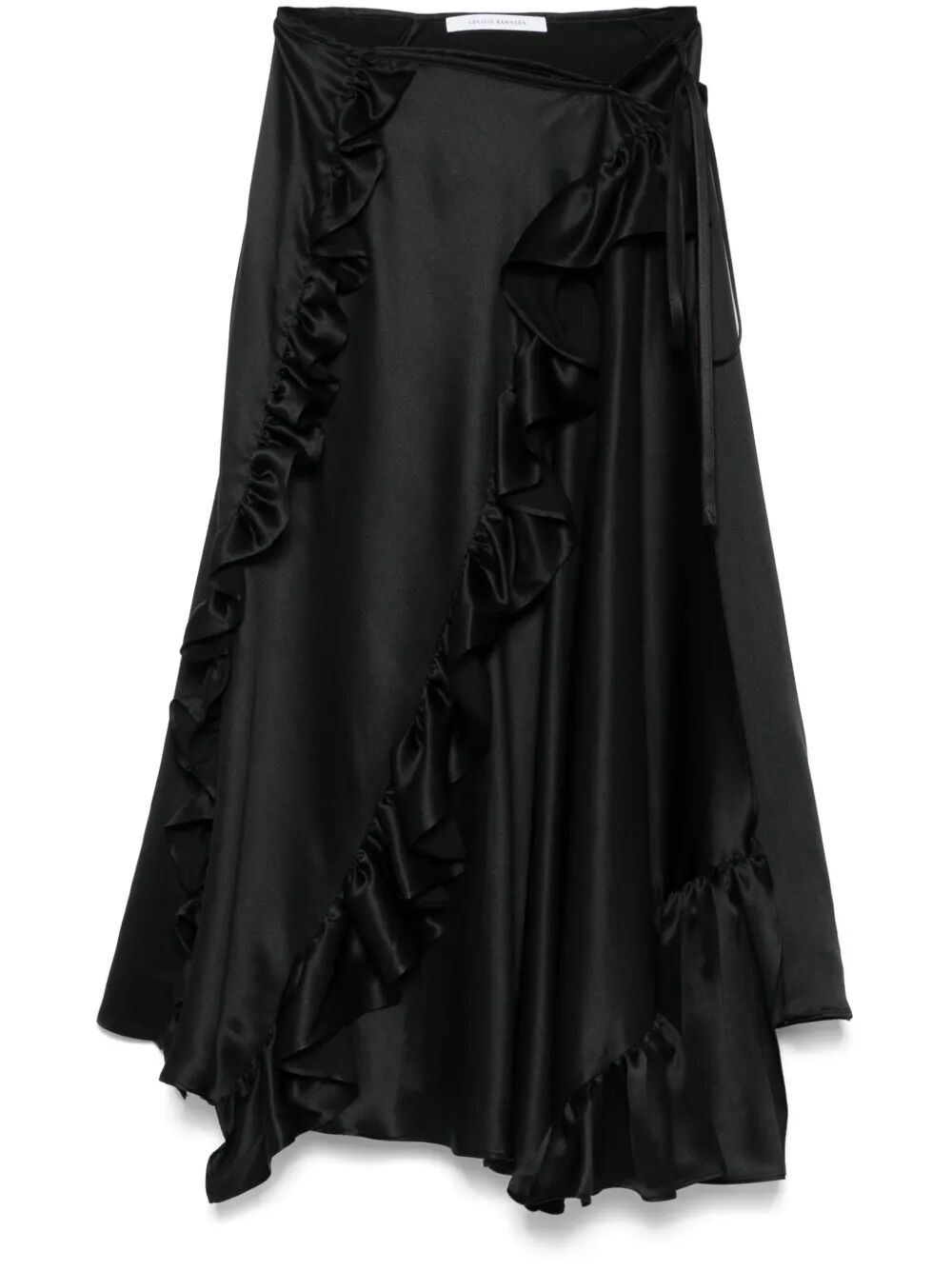 CECILIE BAHNSEN-ADELINA SKIRT SILK SATIN BLACK-