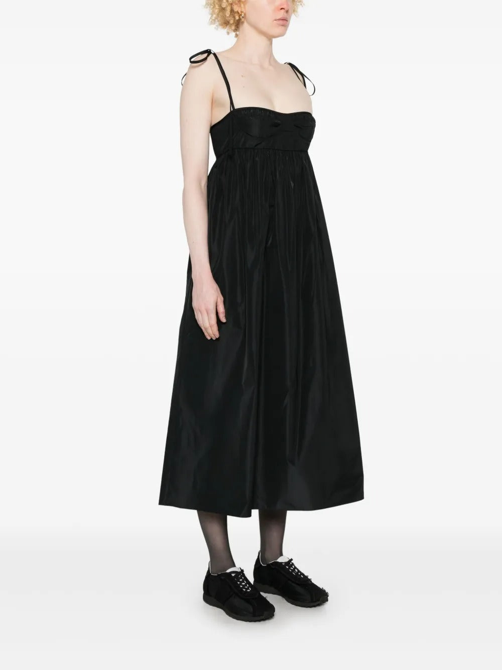 CECILIE BAHNSEN-ALENA DRESS RECYCLED FAILLE BLACK-
