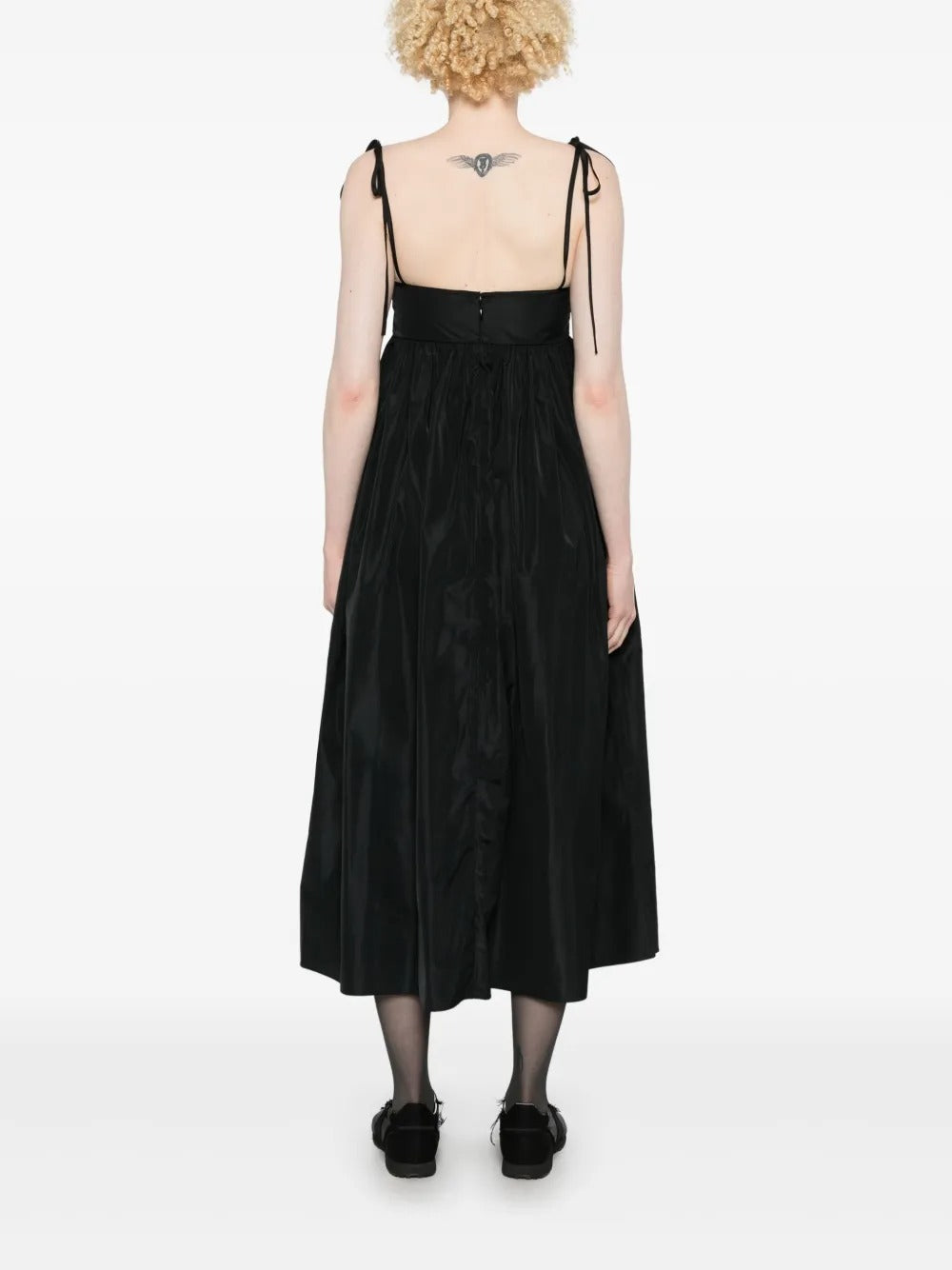 CECILIE BAHNSEN-ALENA DRESS RECYCLED FAILLE BLACK-