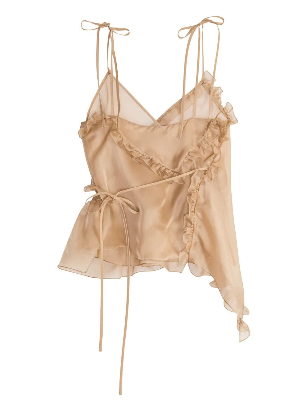 CECILIE BAHNSEN-ALESSANDRA TOP ORGANZA CHESTNUT-