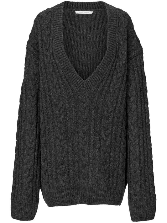 CECILIE BAHNSEN-ALIA JUMPER FISHERMAN KNIT CHARCOAL GREY-