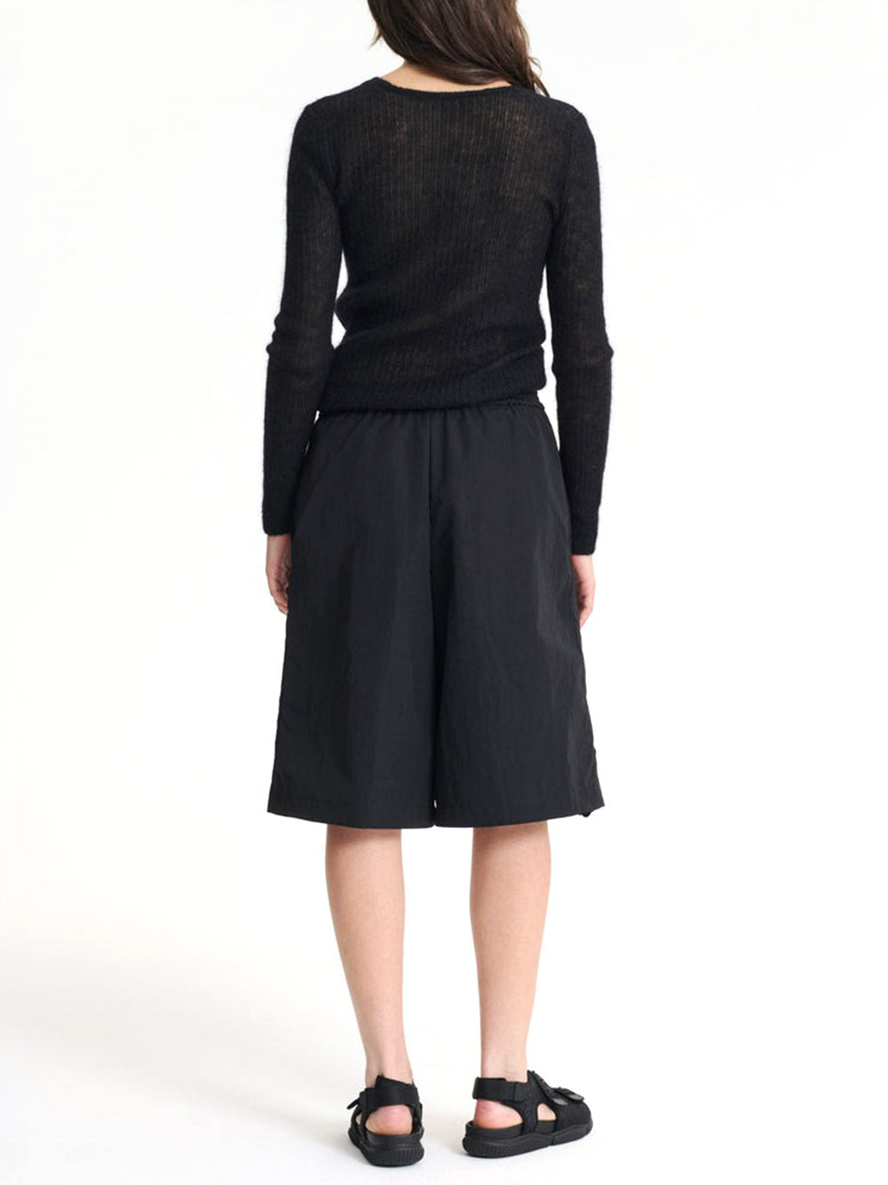 CECILIE BAHNSEN-ANGEL SHORTS RECYCLED TAFFETA BLACK-