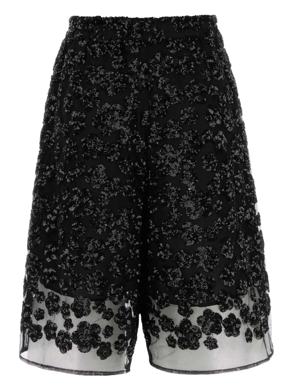 CECILIE BAHNSEN-ANGELICA SHORTS UME FLORAL SEQUINS BLACK-