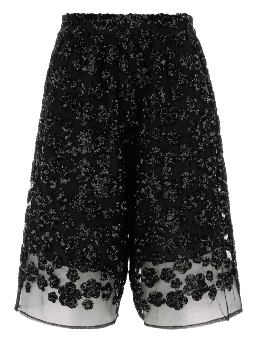CECILIE BAHNSEN-ANGELICA SHORTS UME FLORAL SEQUINS BLACK-