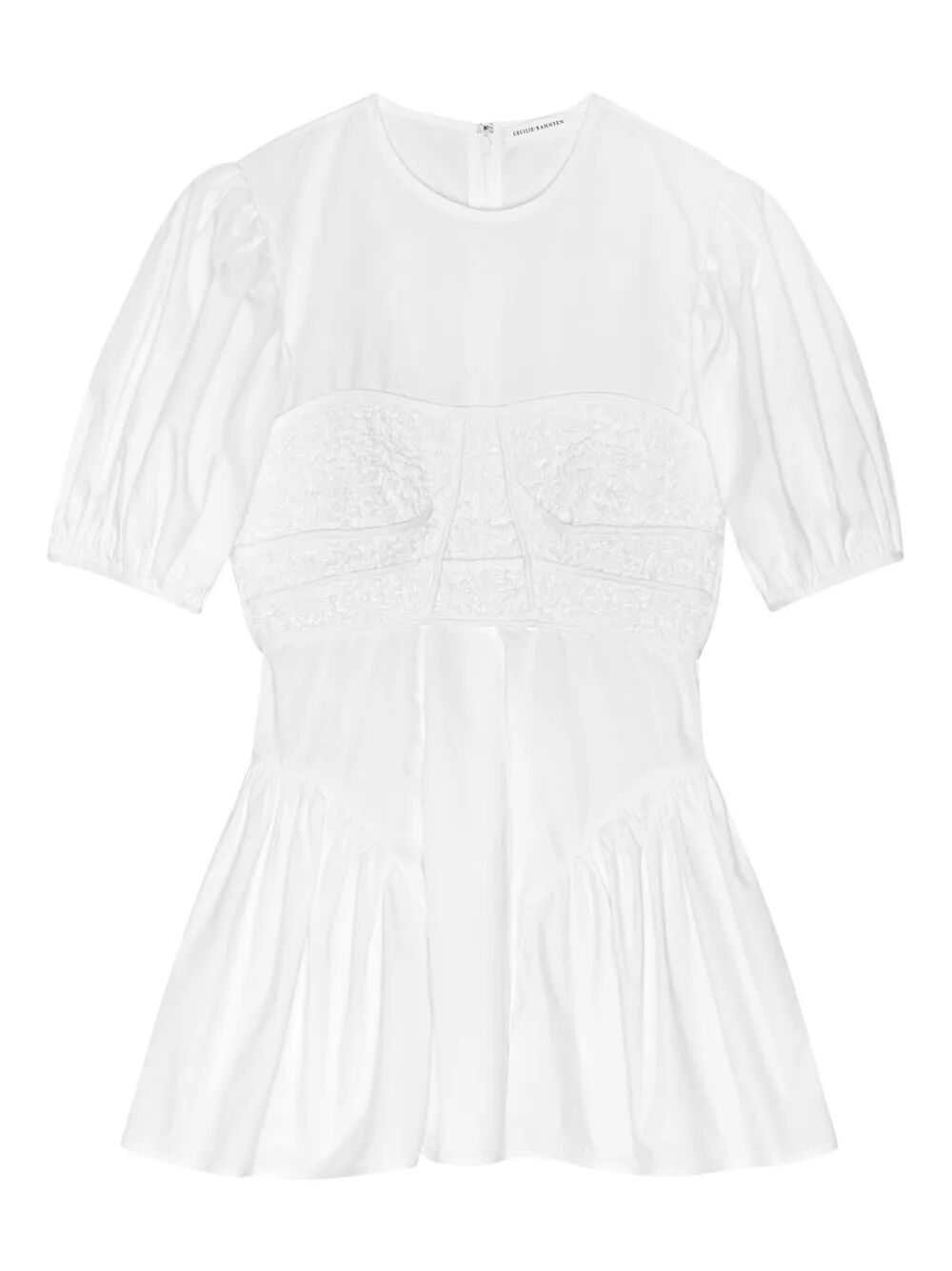 CECILIE BAHNSEN-CONNER TOP COTTON WHITE-