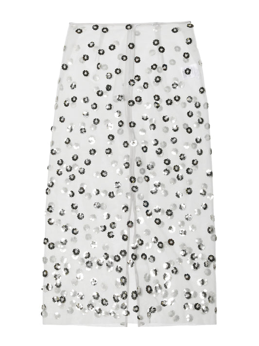 CECILIE BAHNSEN-GUS SKIRT SEQUIN BLOSSOM TULLE CLEAR-