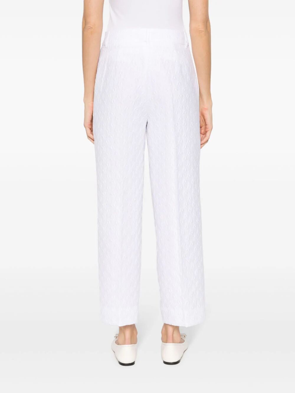 CECILIE BAHNSEN-JAYLEE TROUSERS BOLSILLO MATELASSÉ WHITE-0123RTW18003 ECRU