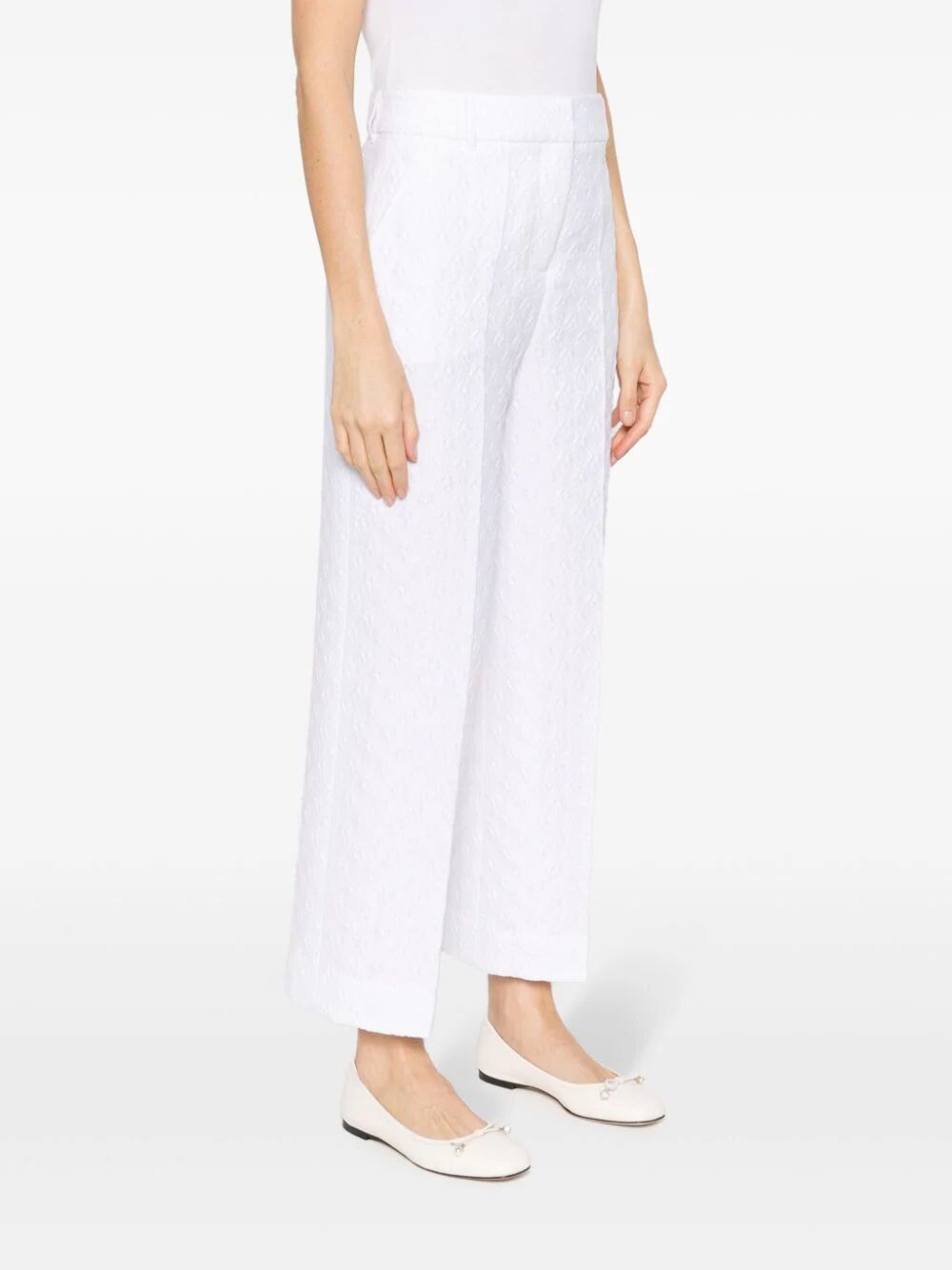 CECILIE BAHNSEN-JAYLEE TROUSERS BOLSILLO MATELASSÉ WHITE-0123RTW18003 ECRU