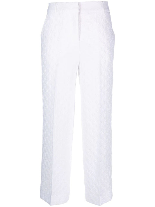 CECILIE BAHNSEN-JAYLEE TROUSERS BOLSILLO MATELASSÉ WHITE-0123RTW18003 ECRU