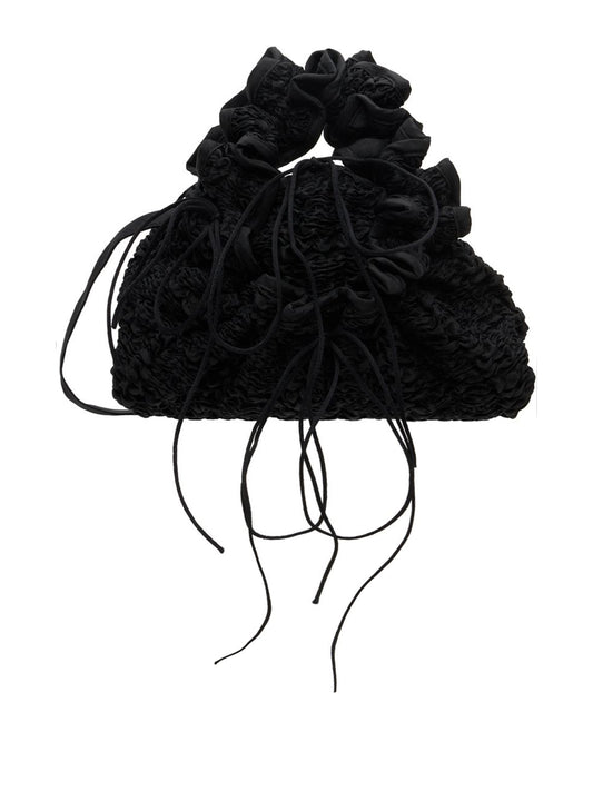CECILIE BAHNSEN-KIKU BAG SMOCK FAILLE BLACK-