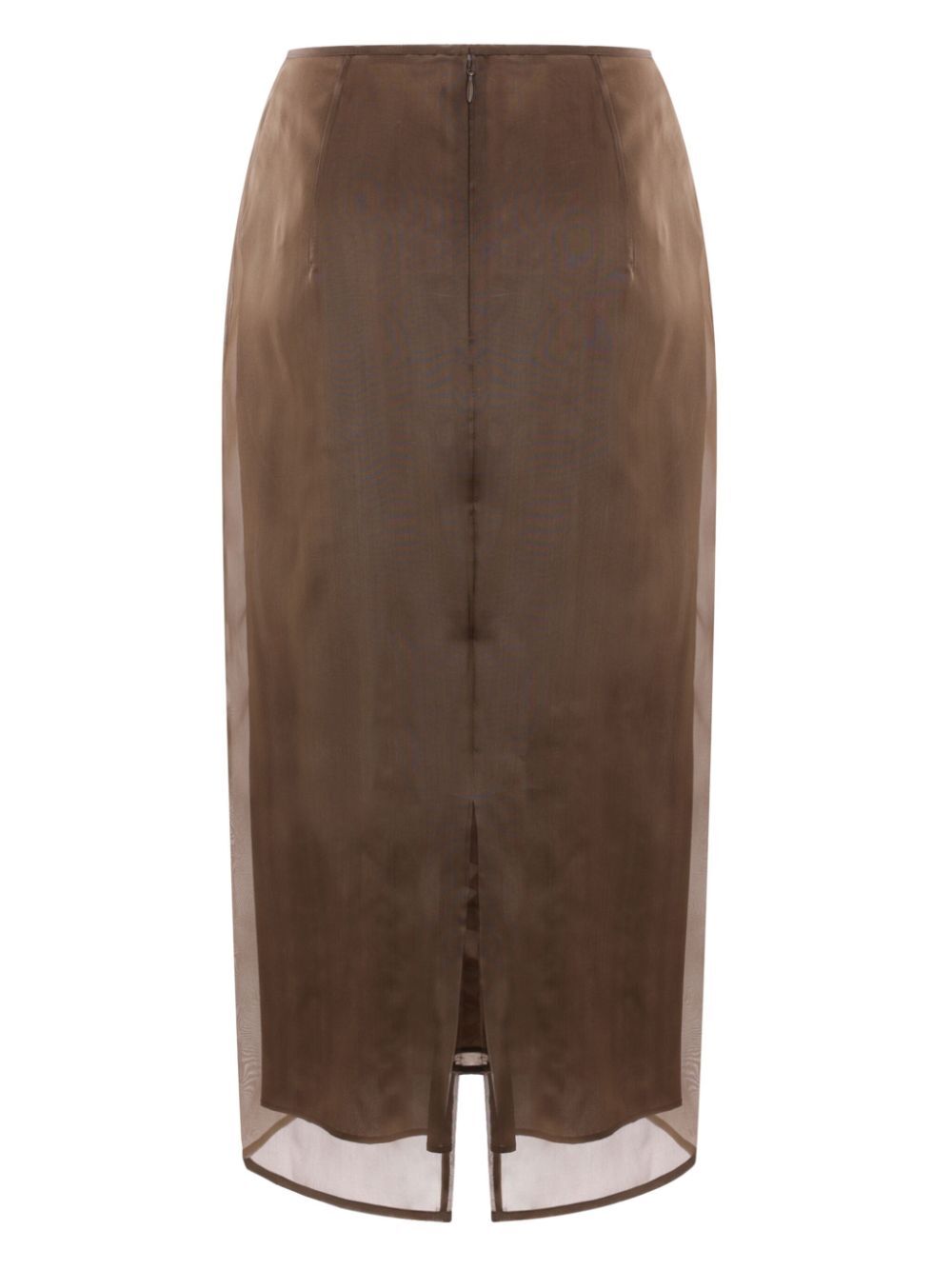 CECILIE BAHNSEN-OCEAN SKIRT SATIN ORGANZA BROWN-