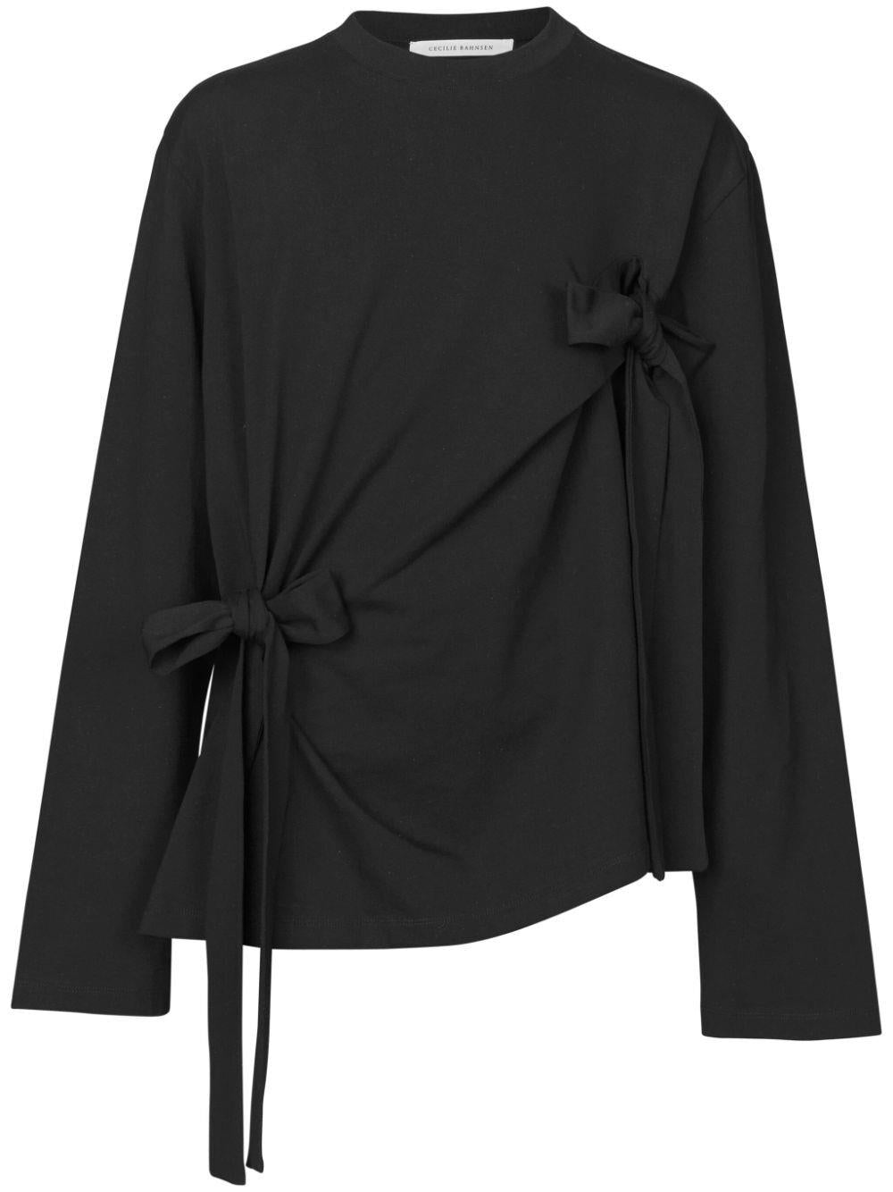 CECILIE BAHNSEN-OCTOBER TOP JERSEY BLACK-