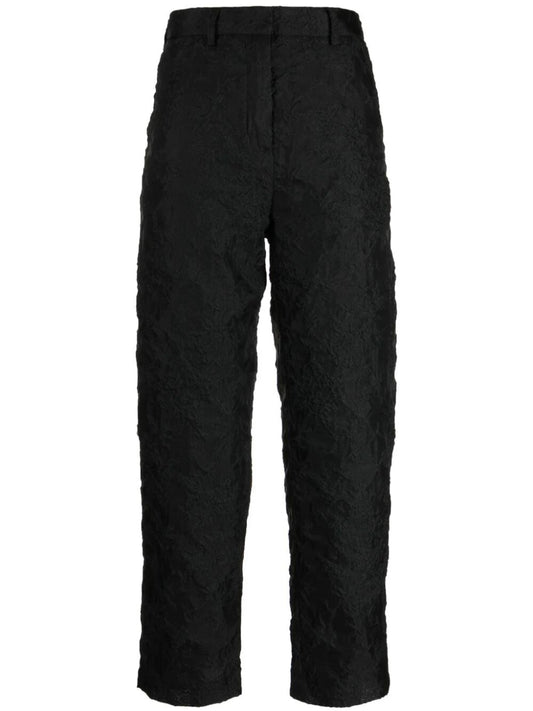 CECILIE BAHNSEN-SAMI TROUSERS AMBLESIDE MATELASSÉ BLACK-23RTW18005 BLACK