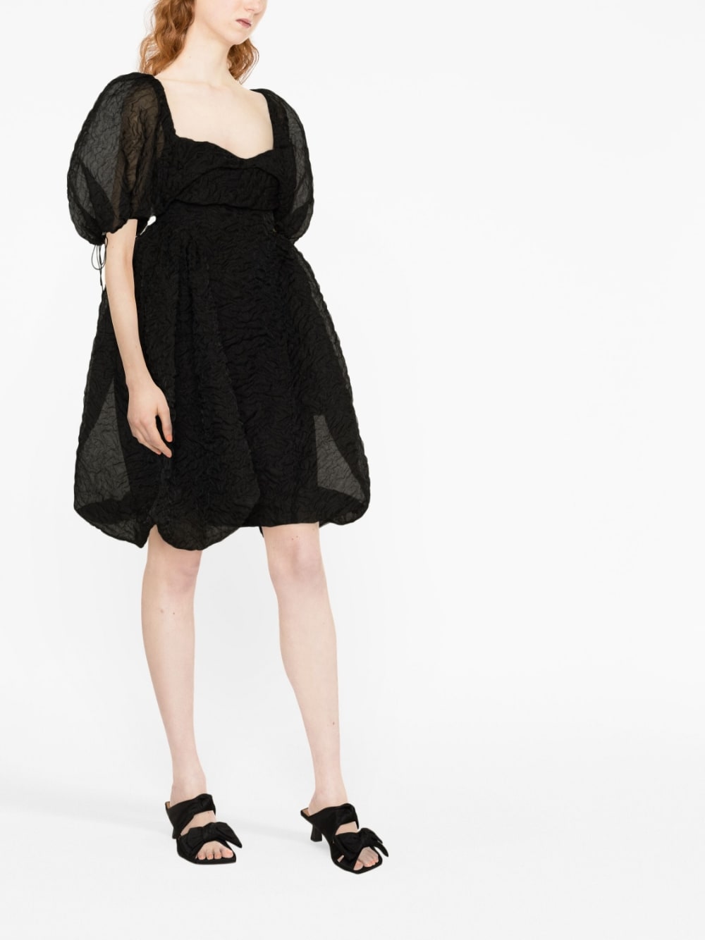 CECILIE BAHNSEN-SIDRA DRESS NIMBUS MATELASSÉ BLACK-0123RTW10060 BLACK