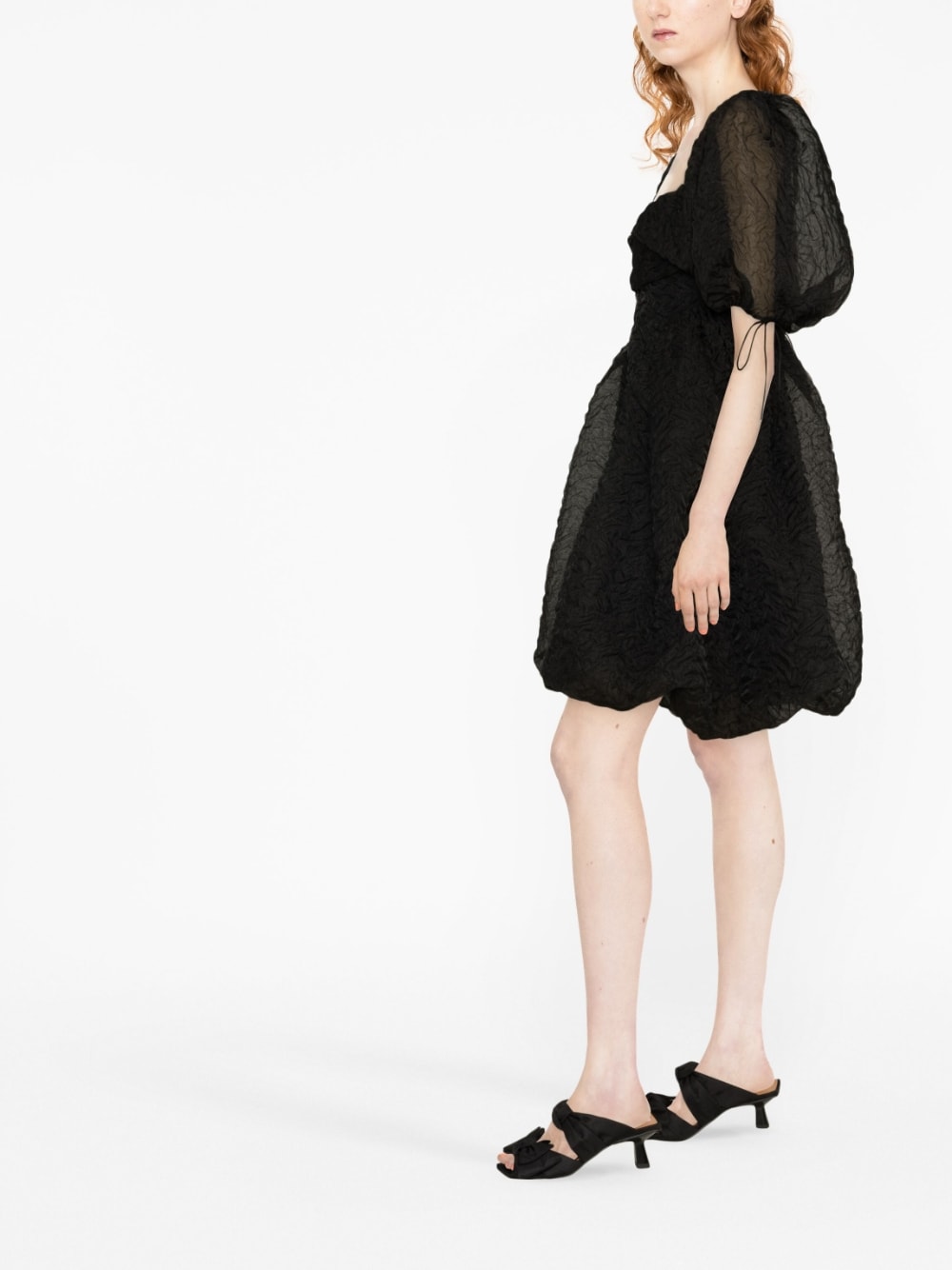 CECILIE BAHNSEN-SIDRA DRESS NIMBUS MATELASSÉ BLACK-0123RTW10060 BLACK