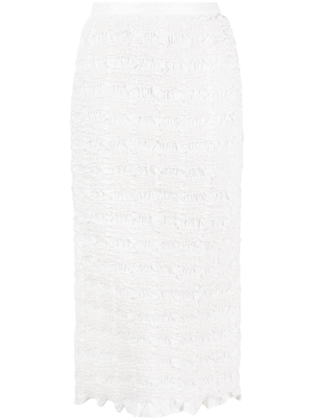 CECILIE BAHNSEN-UGNE SKIRT GRAPHENE SMOCK TAFF. IVORY-23RTW17012 IVORY