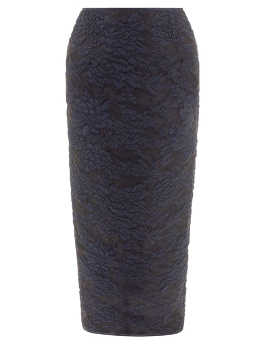 CECILIE BAHNSEN-UKA SKIRT POSY MATELASSÉ NAVY-