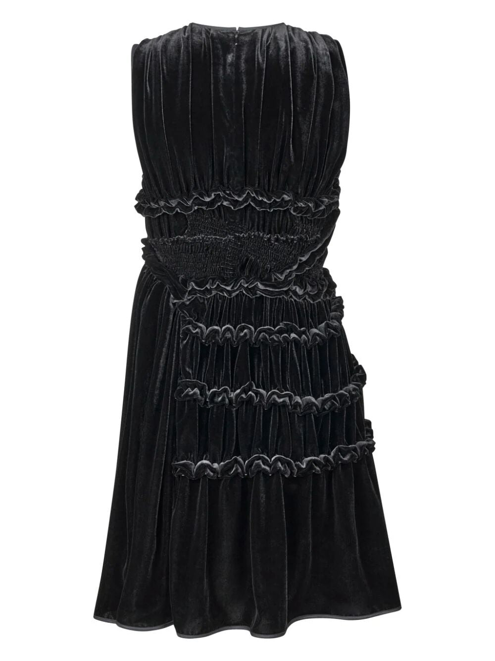 CECILIE BAHNSEN-UKI DRESS VELVET BLACK-23RTW10027 BLACK