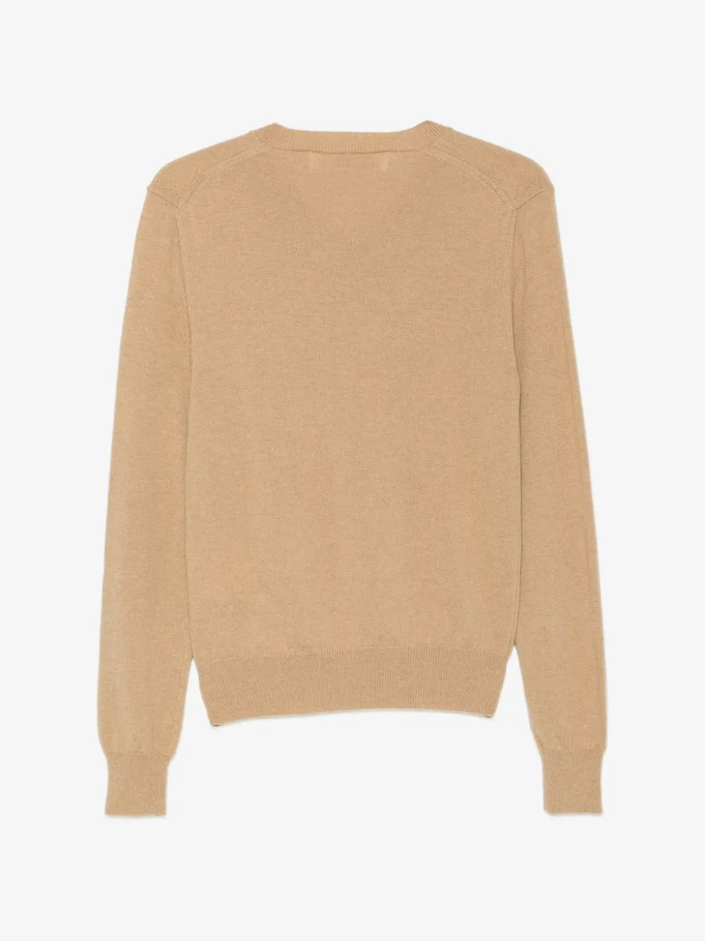 COMME DES GARÇONS PLAY-Wool sweater with heart applique and V-neck-