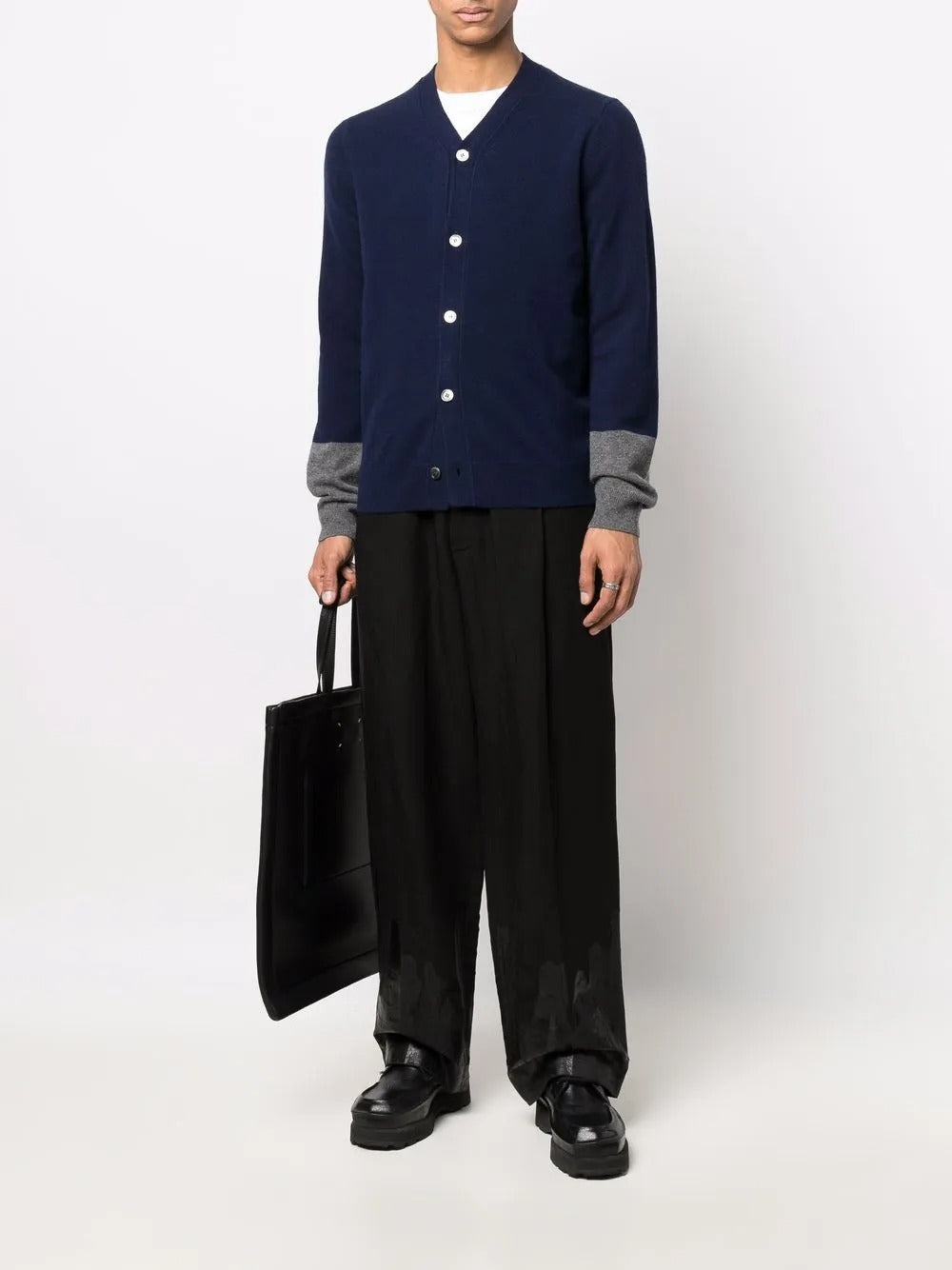 COMME DES GARÇONS SHIRT-V-neck wool cardigan-