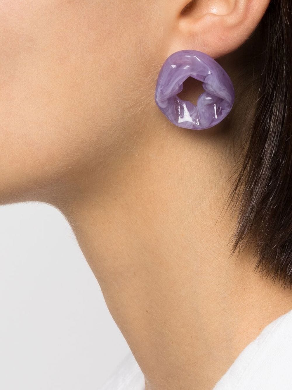 COMPLETEDWORKS-SCRUNCH PEARLESCENT STERLING SILVER EARRINGS BIORESIN-R2021 LILAC
