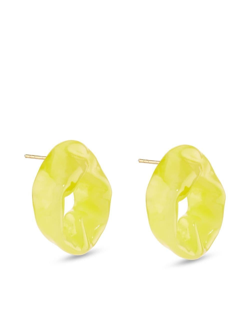 COMPLETEDWORKS-SCRUNCH PEARLESCENT STERLING SILVER EARRINGS BIORESIN-R2021 YELLOW