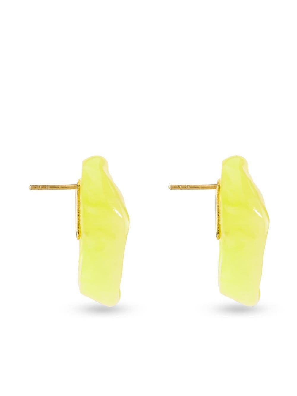 COMPLETEDWORKS-SCRUNCH PEARLESCENT STERLING SILVER EARRINGS BIORESIN-R2021 YELLOW