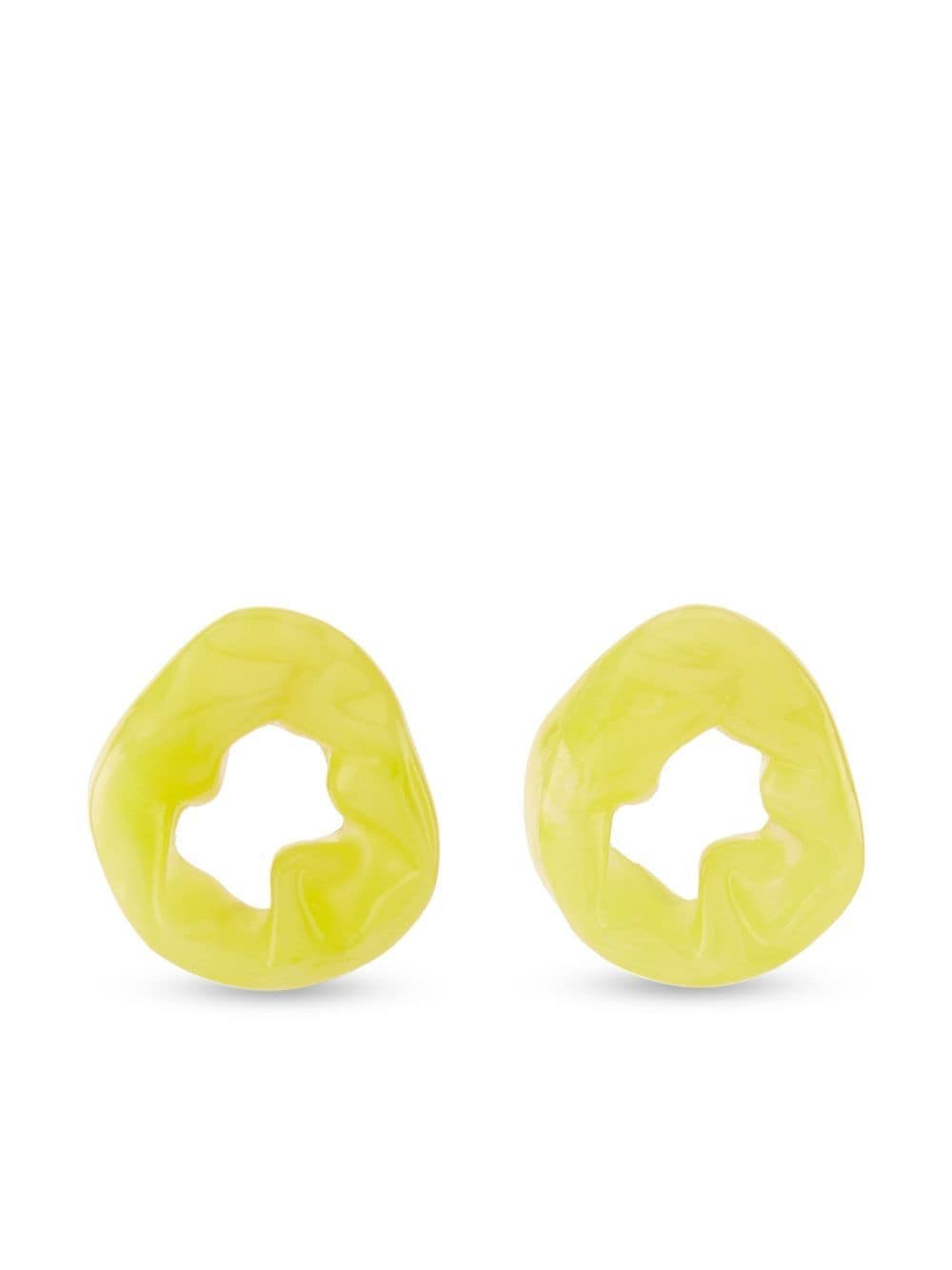 COMPLETEDWORKS-SCRUNCH PEARLESCENT STERLING SILVER EARRINGS BIORESIN-R2021 YELLOW