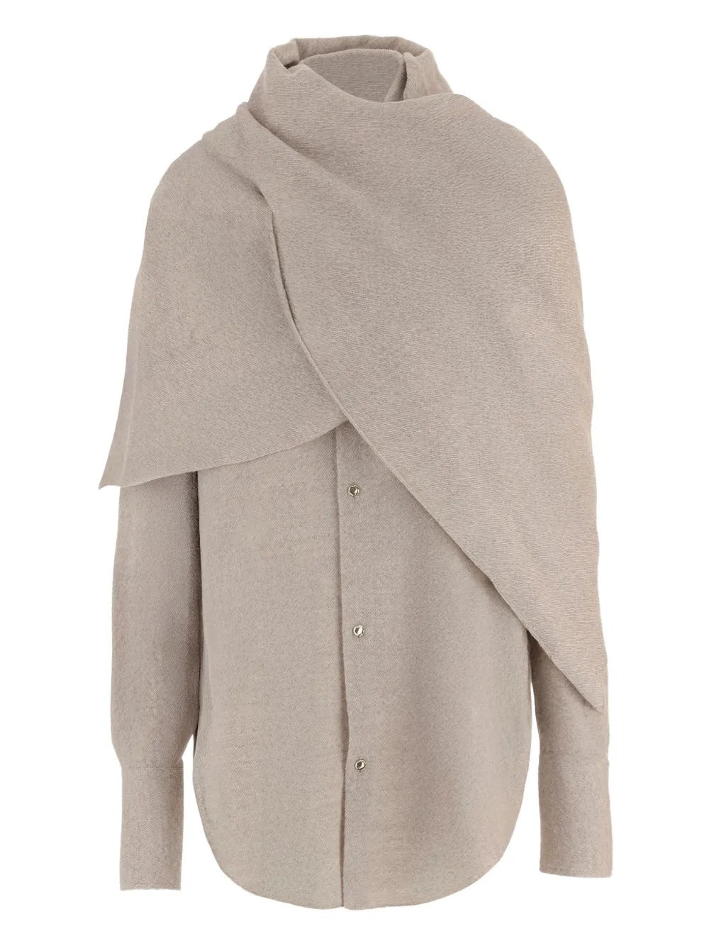 DARKPARK-GEORGIA - DETACHABLE SCARF JAPANESE LIGHT WOOL SHIRT-