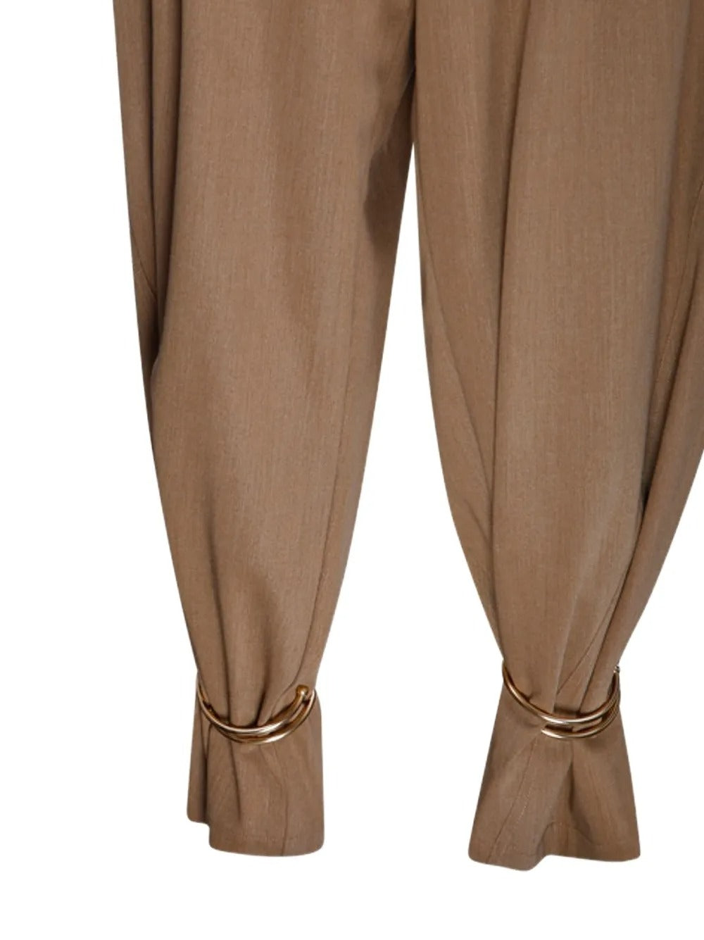 DARKPARK-PHEBE - CUFF ADORNED WIDE-LEG WOOL PANTS-