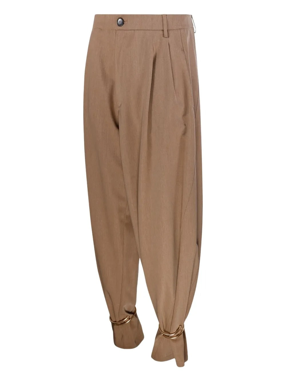 DARKPARK-PHEBE - CUFF ADORNED WIDE-LEG WOOL PANTS-