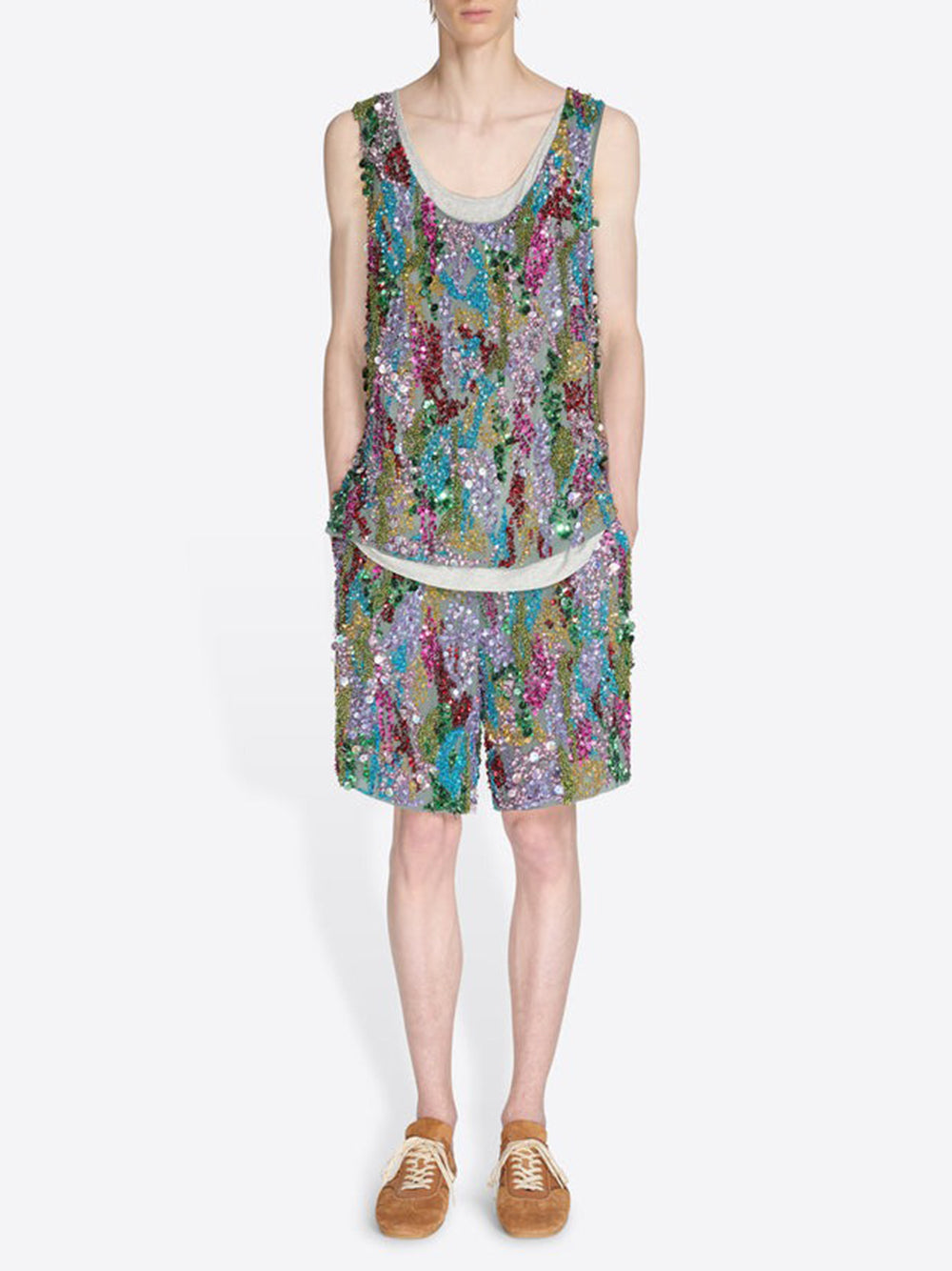 DRIES VAN NOTEN-Embroidered shorts-