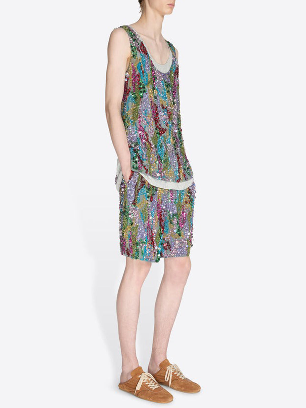 DRIES VAN NOTEN-Embroidered shorts-