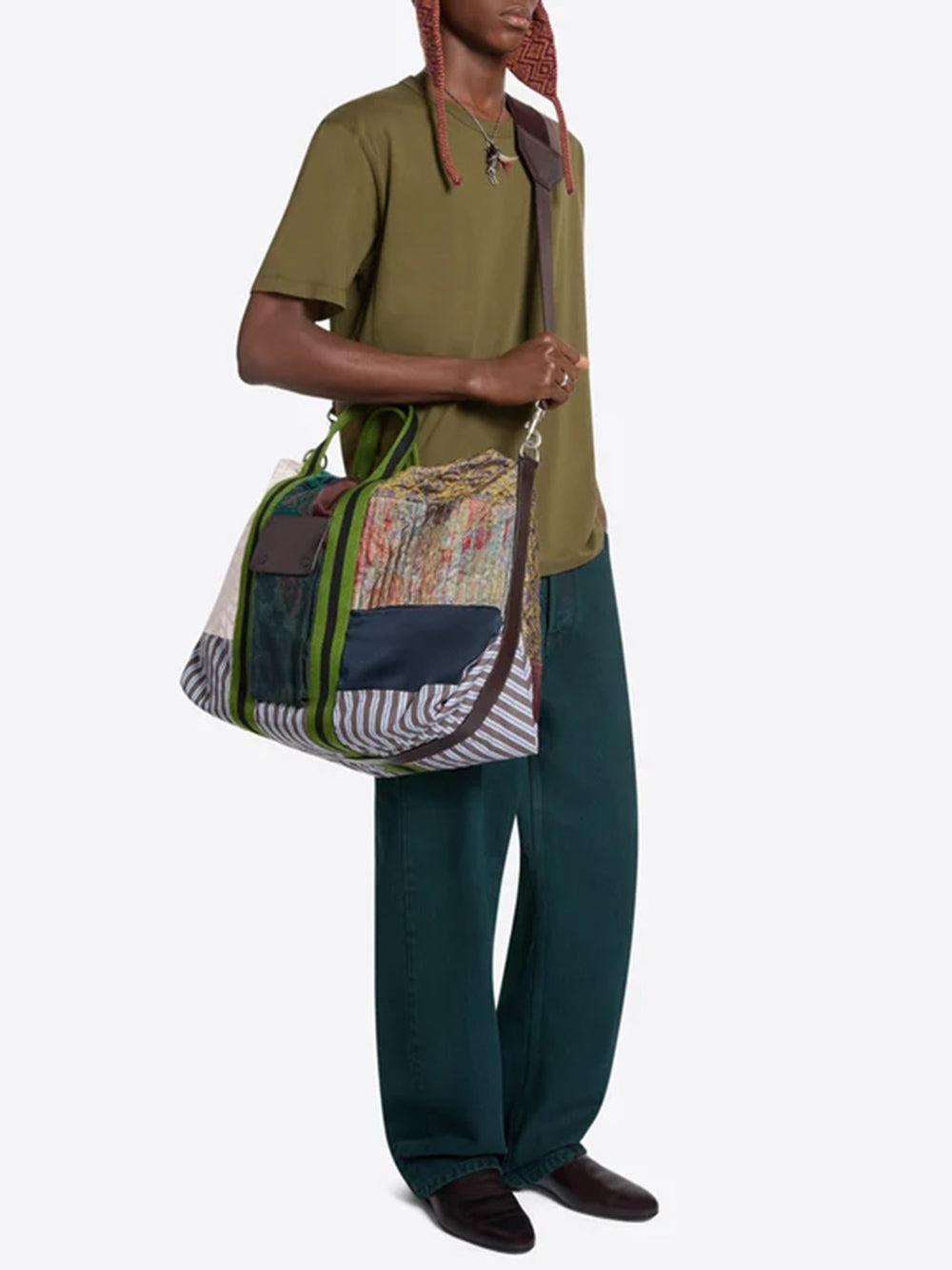 DRIES VAN NOTEN-Large embroidered tote bag-