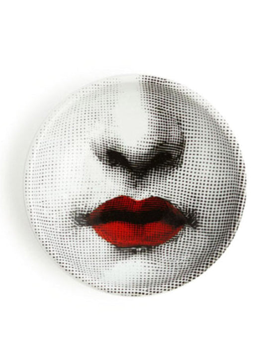 FORNASETTI-Red Lips Round Ashtray-