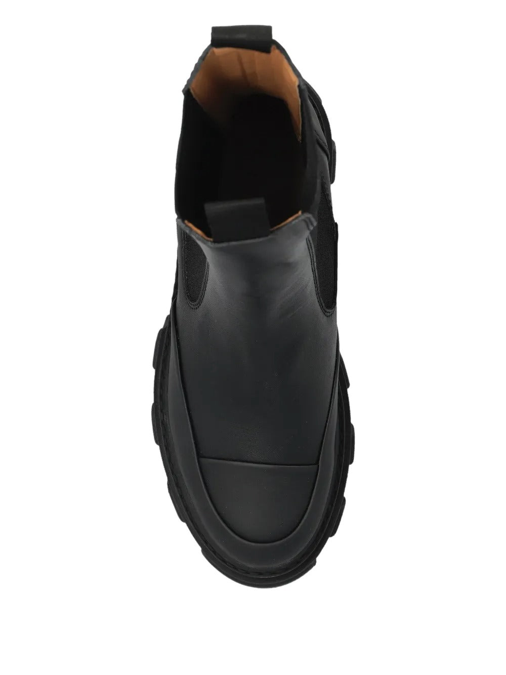 GANNI-Cleated Mid Chelsea Boot Black Stitch-