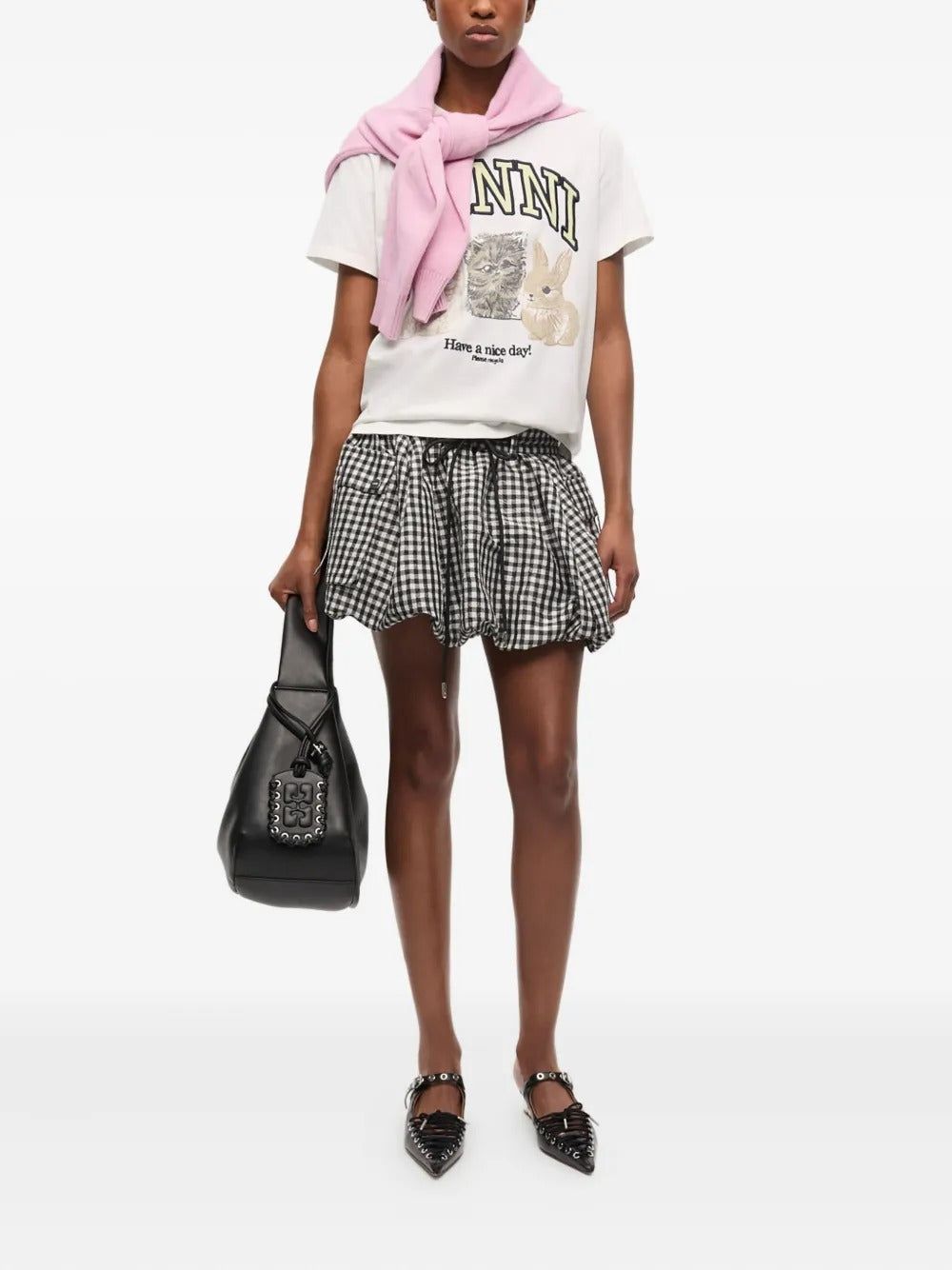 GANNI-Basic Cotton Jersey Animals Relaxed T-shirt-