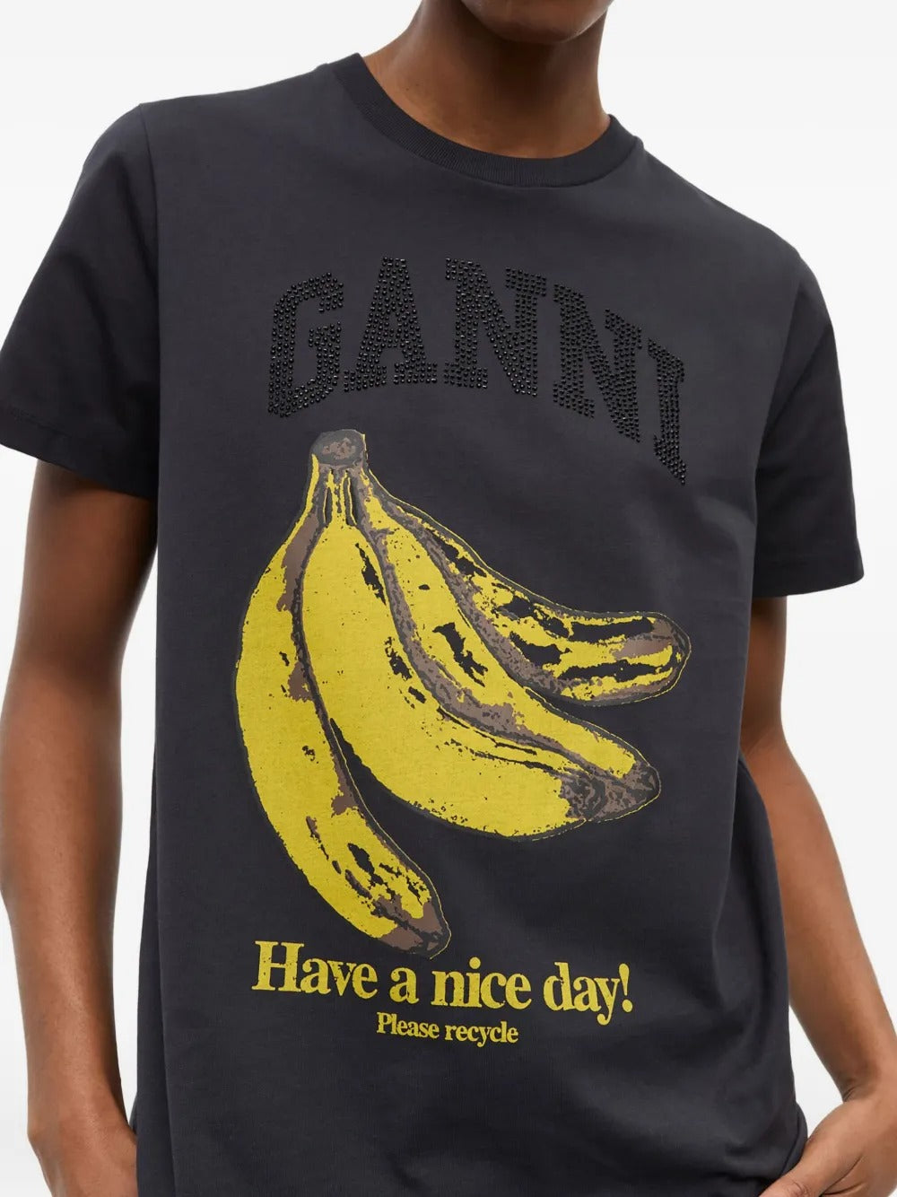 GANNI-Basic Cotton Jersey Banana Relaxed T-shirt-