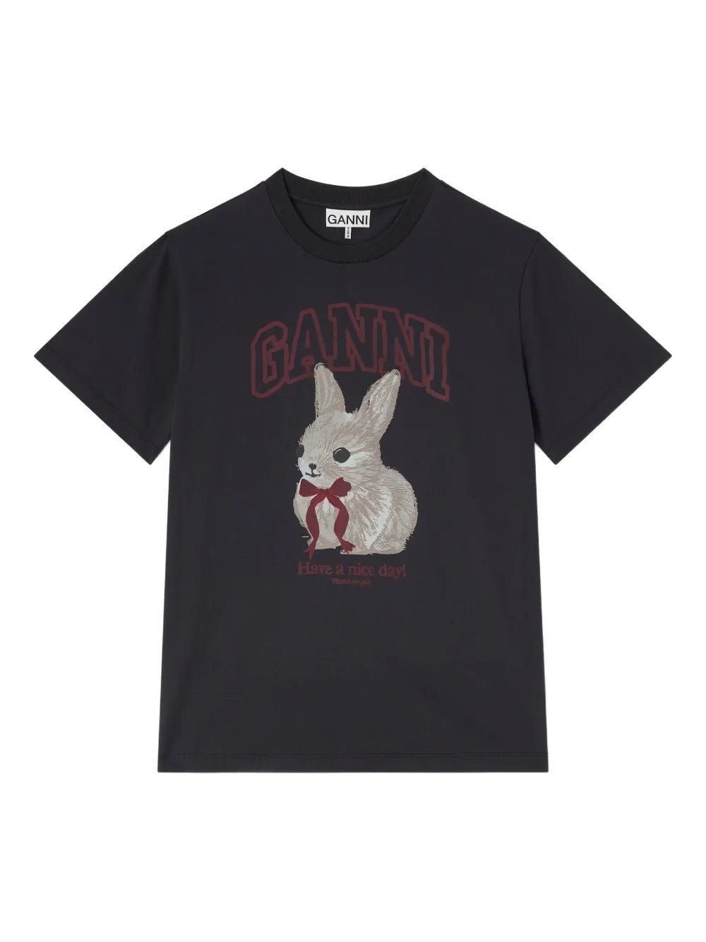 GANNI-Basic Cotton Jersey T-shirt-