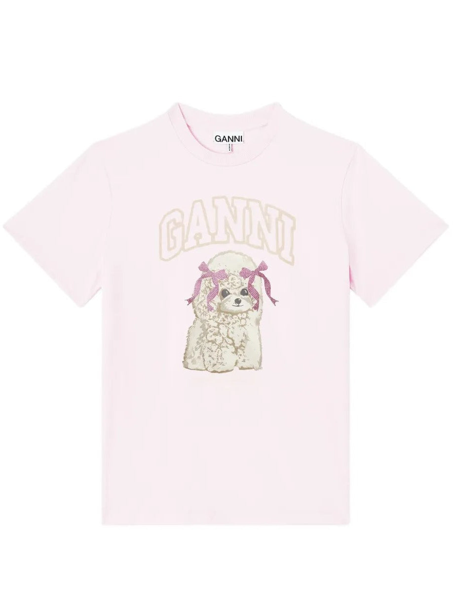 GANNI-Basic cotton Jersey T-shirt-