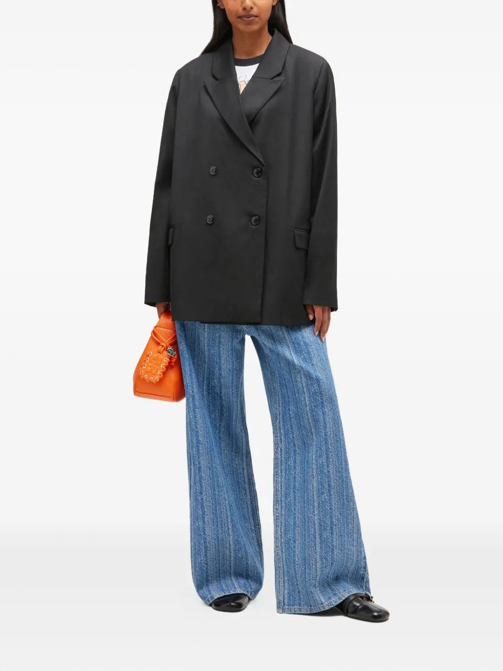 GANNI-Calendered Wool Blazer-