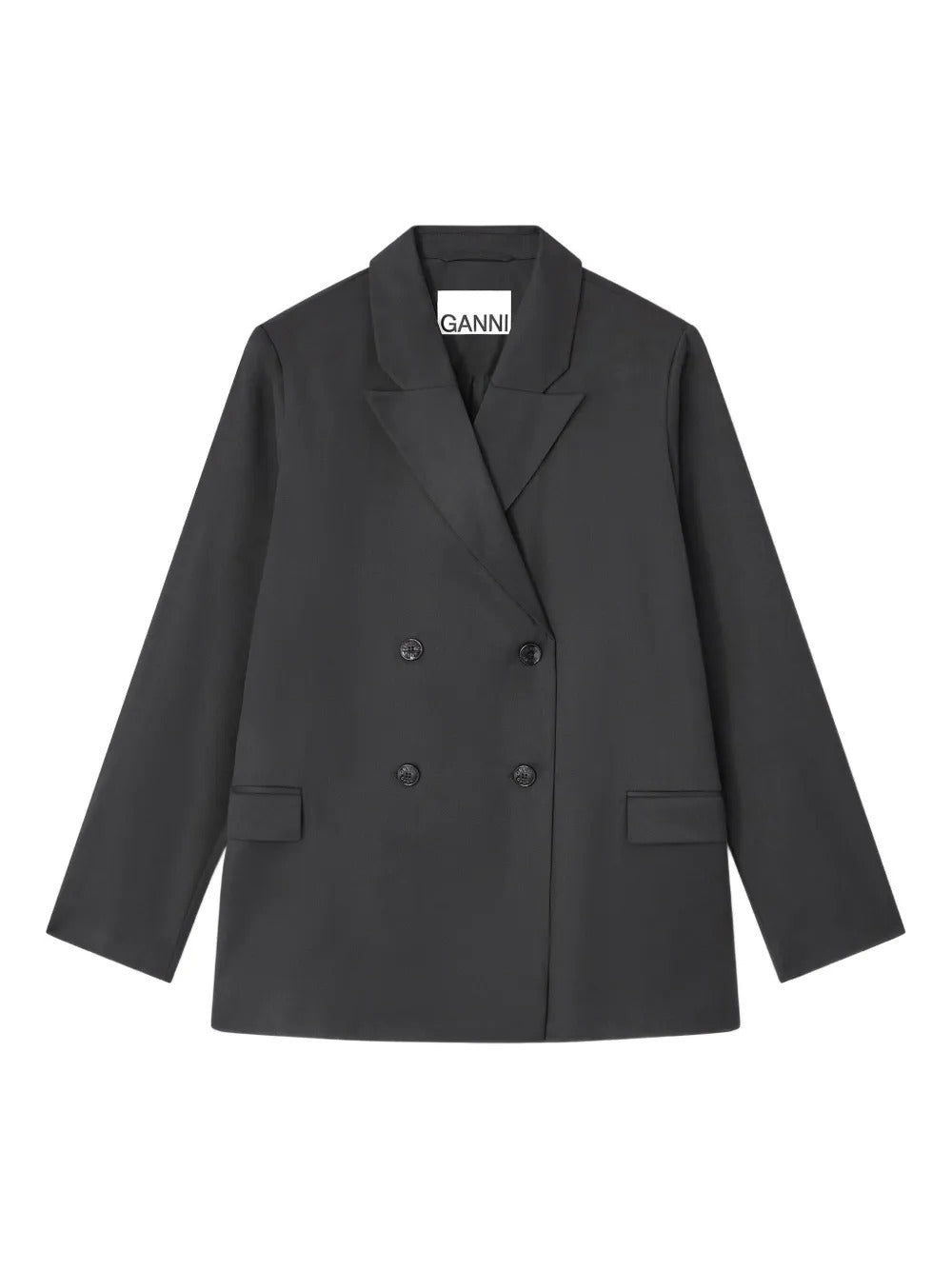 GANNI-Calendered Wool Blazer-