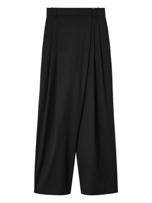 GANNI-Calendered Wool Mid Waist Pants-