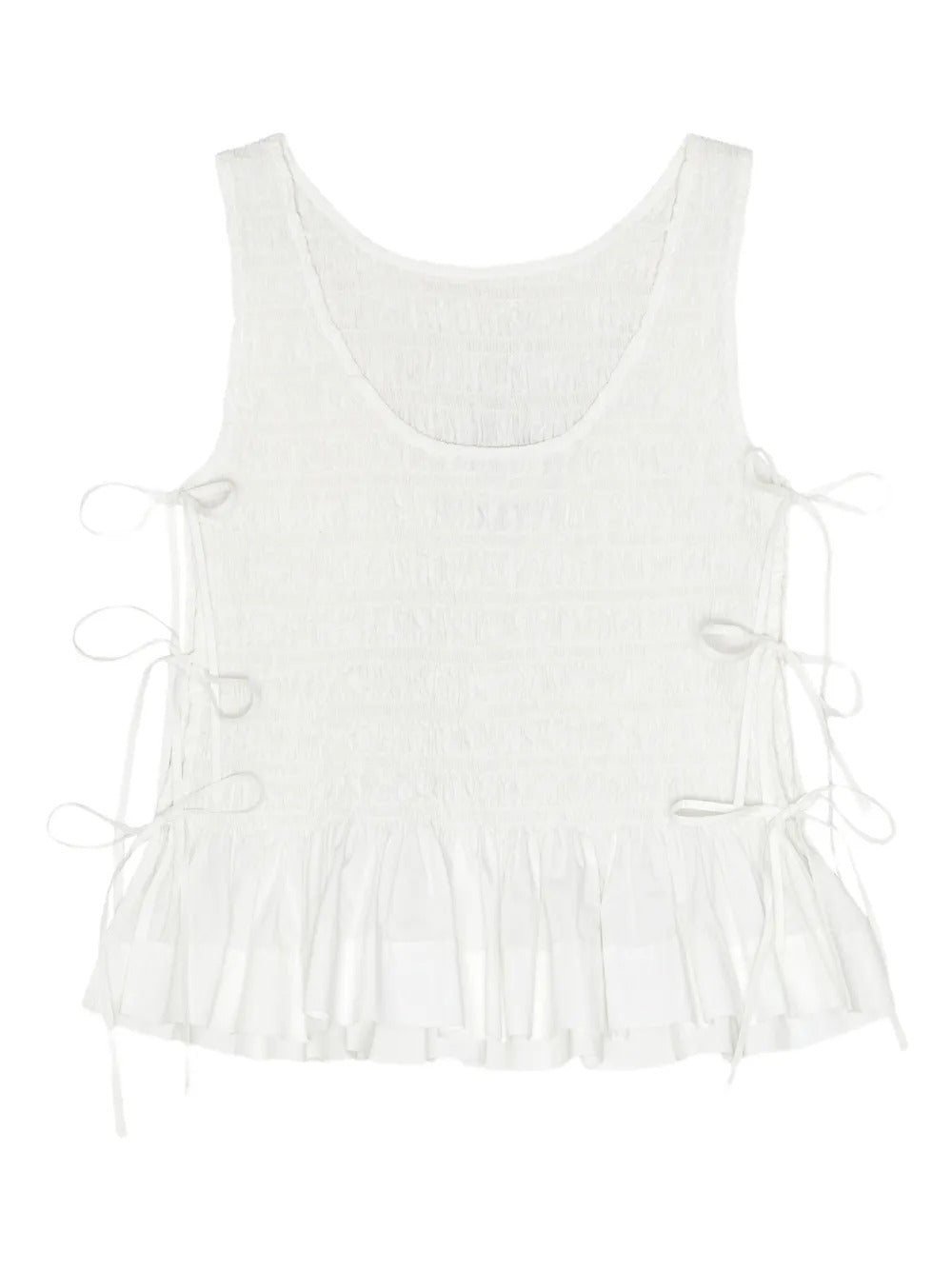 GANNI-Cotton Poplin Smock Tie String Top-