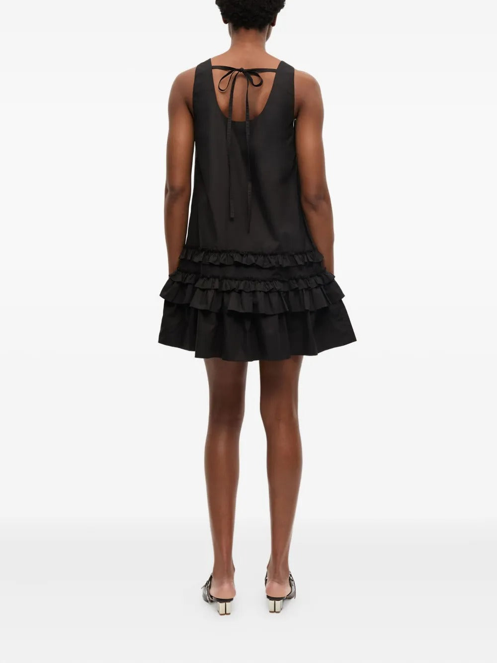 GANNI-Cotton Poplin U-neck Mini Dress-