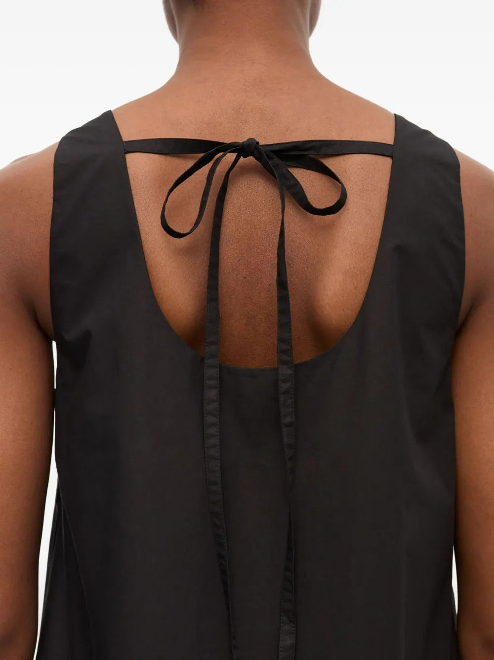 GANNI-Cotton Poplin U-neck Mini Dress-