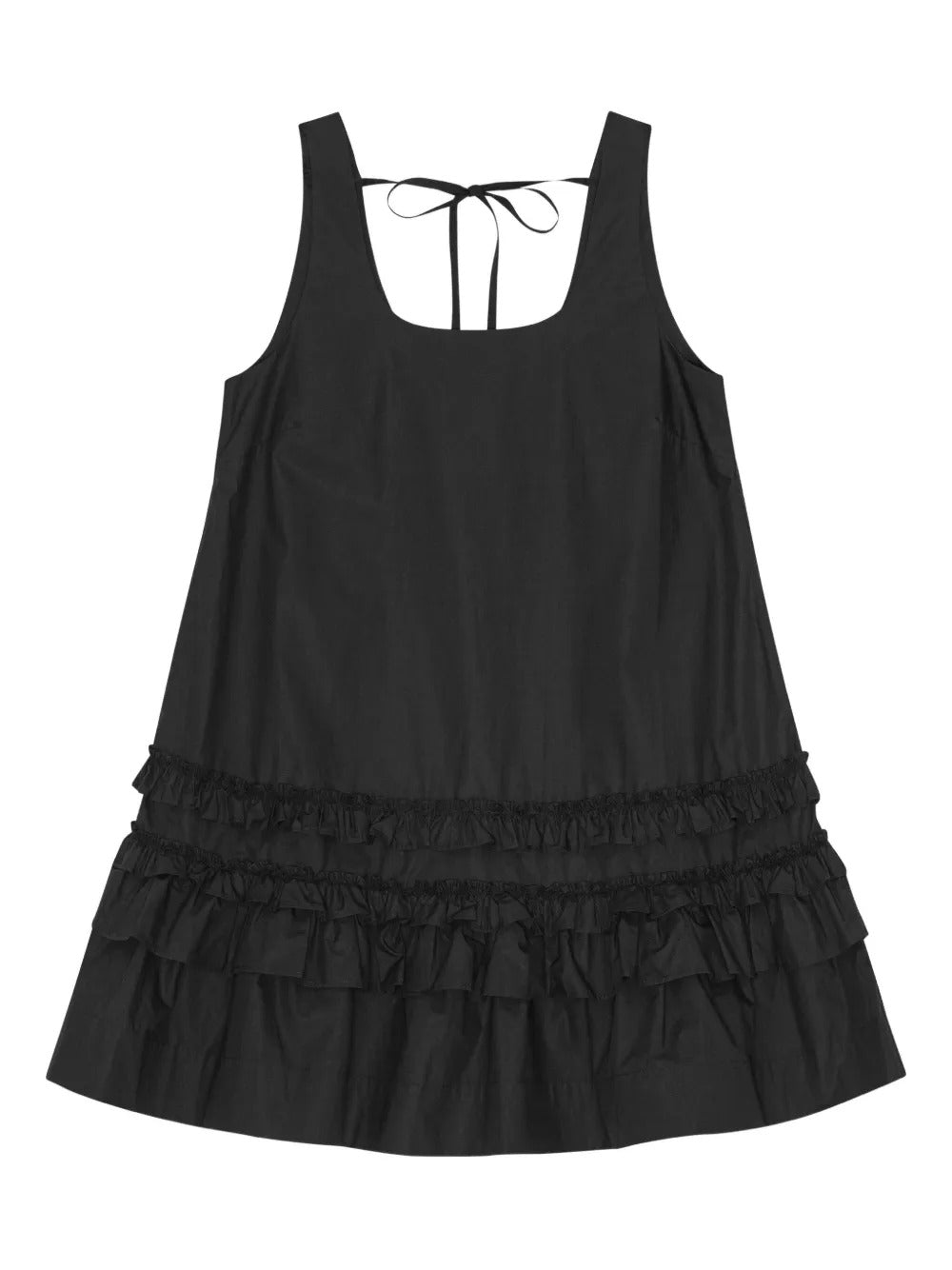 GANNI-Cotton Poplin U-neck Mini Dress-