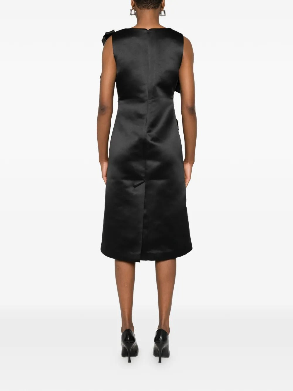 GANNI-Duchesse Satin Straight Midi Dress-